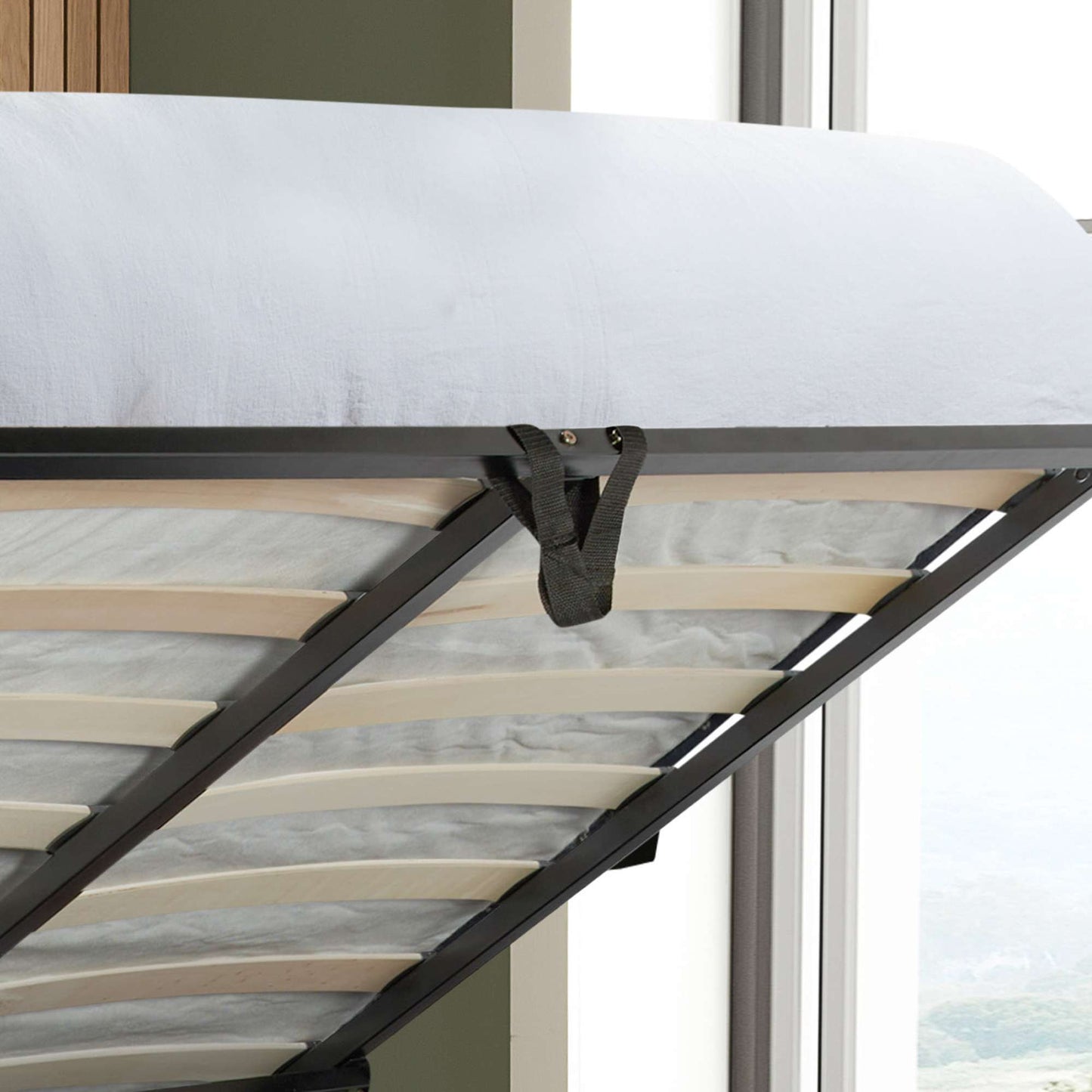 Halfden Ottoman Bed - Upholstered Ottoman Bed (Grey & White)