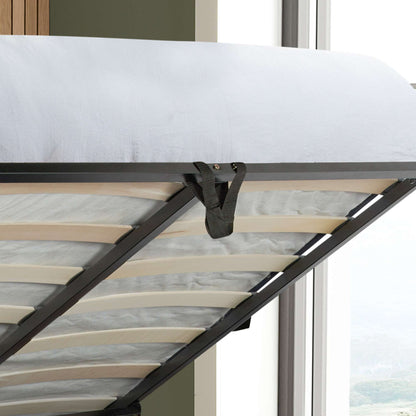 Halfden Ottoman Bed - Upholstered Ottoman Bed (Grey & White)