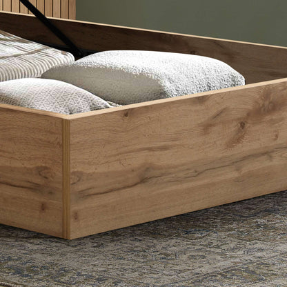 Halfden Ottoman Bed - Upholstered Ottoman Bed (Grey & White)