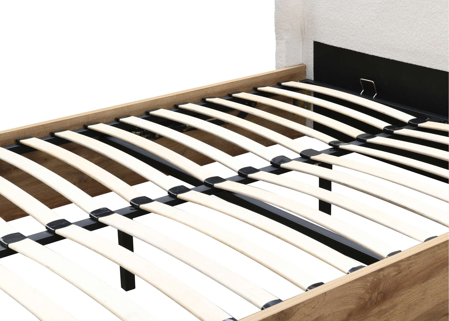 Halfden Ottoman Bed - Upholstered Ottoman Bed (Grey & White)