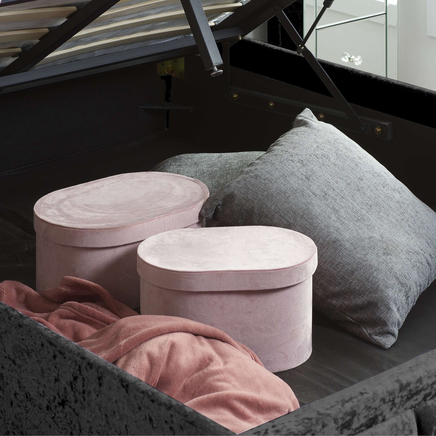 Hannover Fabric Ottoman Bed – Space Saving Style with Hidden Storage