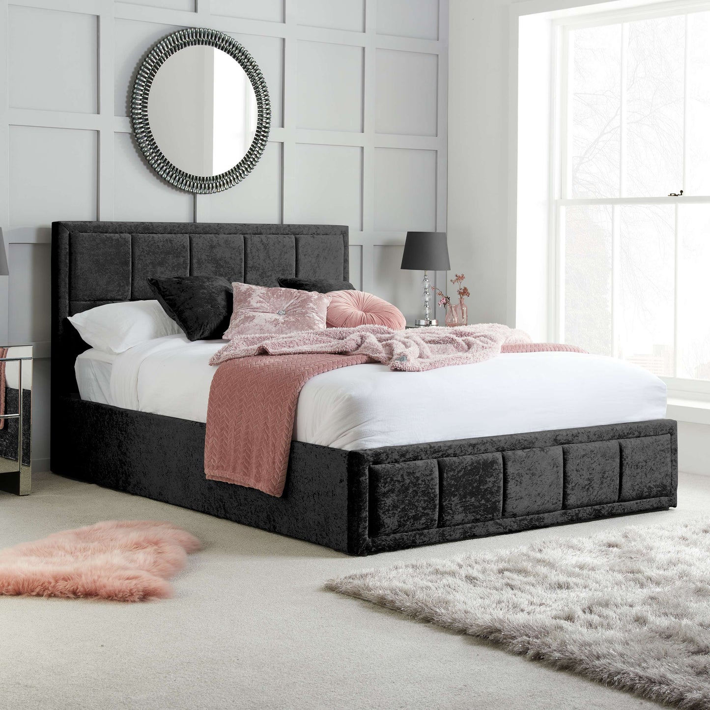 Hannover Fabric Ottoman Bed – Space Saving Style with Hidden Storage