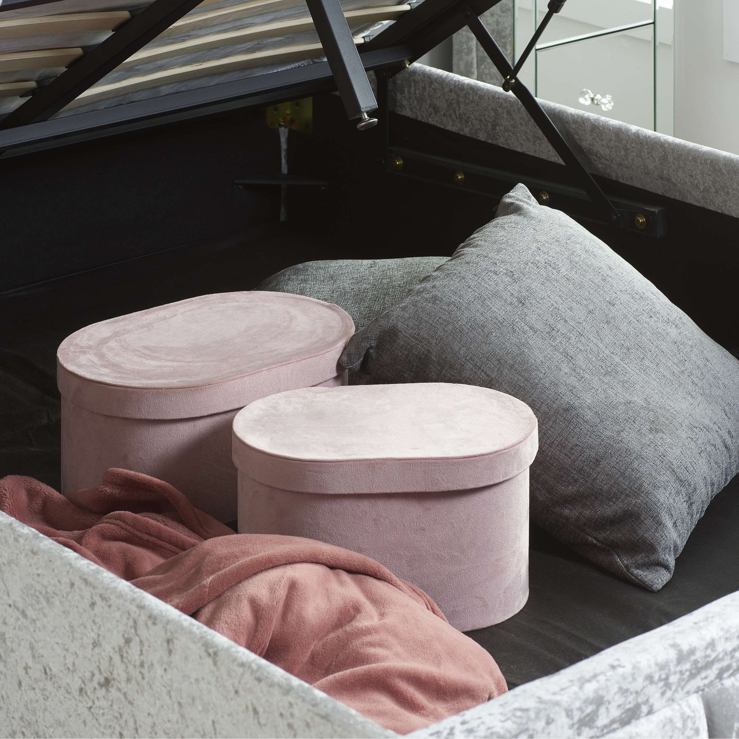 Hannover Fabric Ottoman Bed – Space Saving Style with Hidden Storage