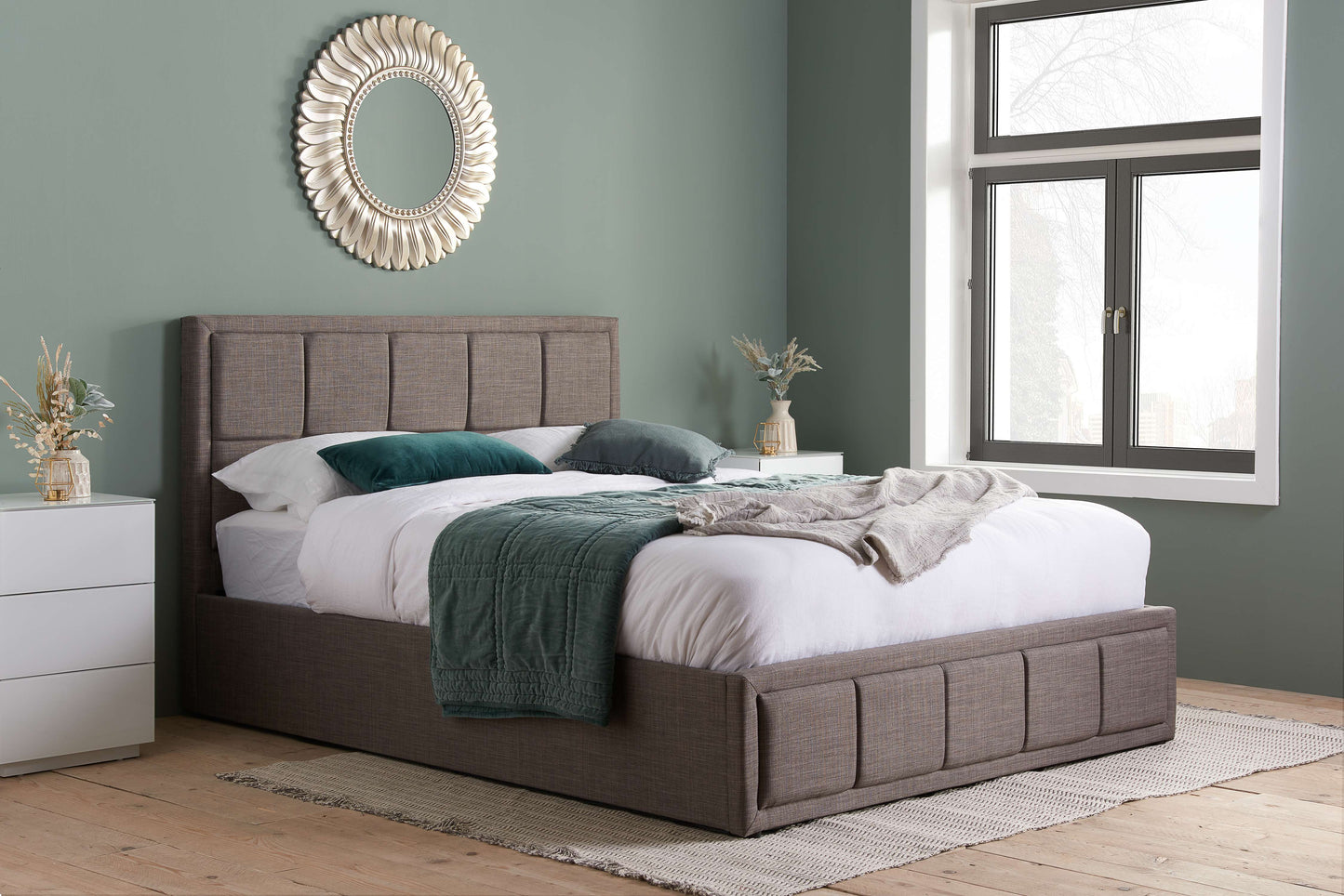 Hannover Fabric Ottoman Bed – Space Saving Style with Hidden Storage
