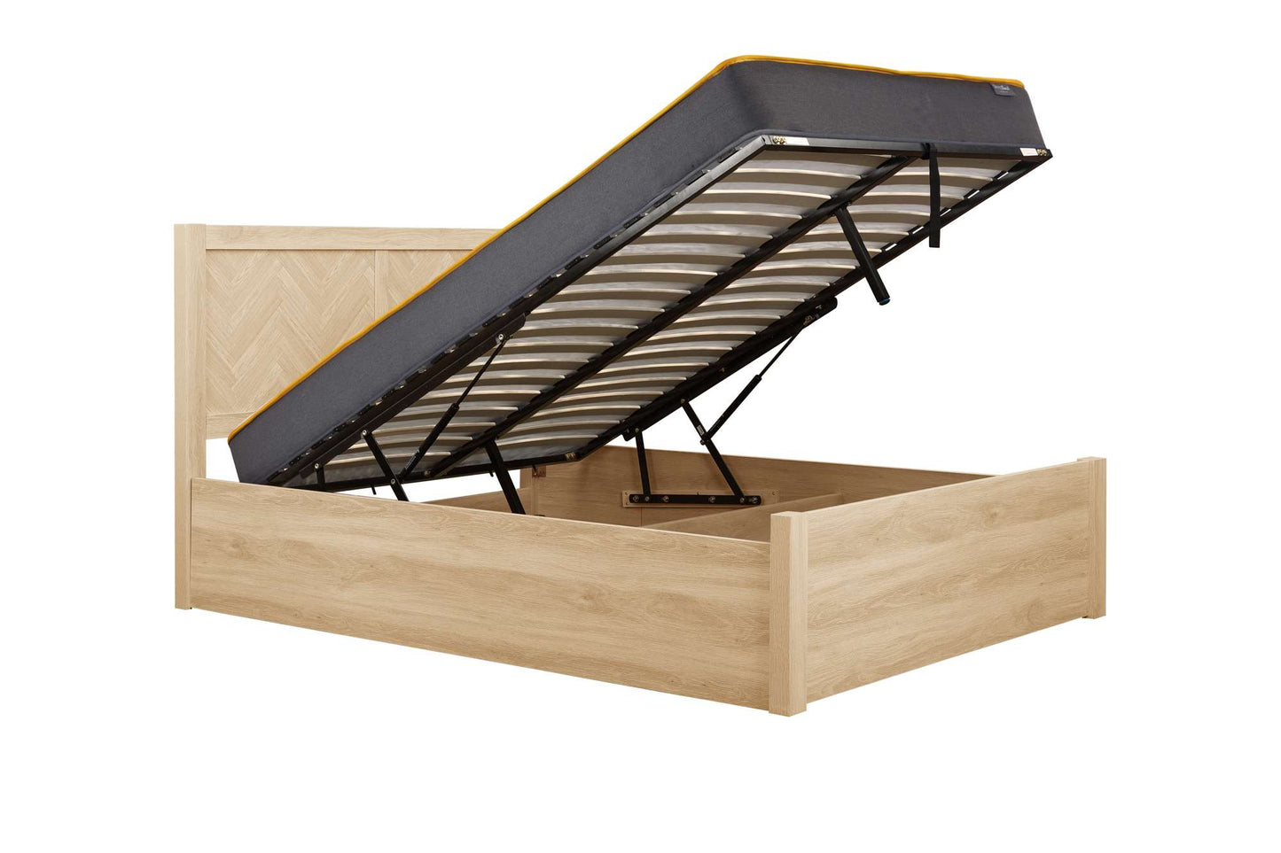 Herringford ottoman bed with cheveron patterns
