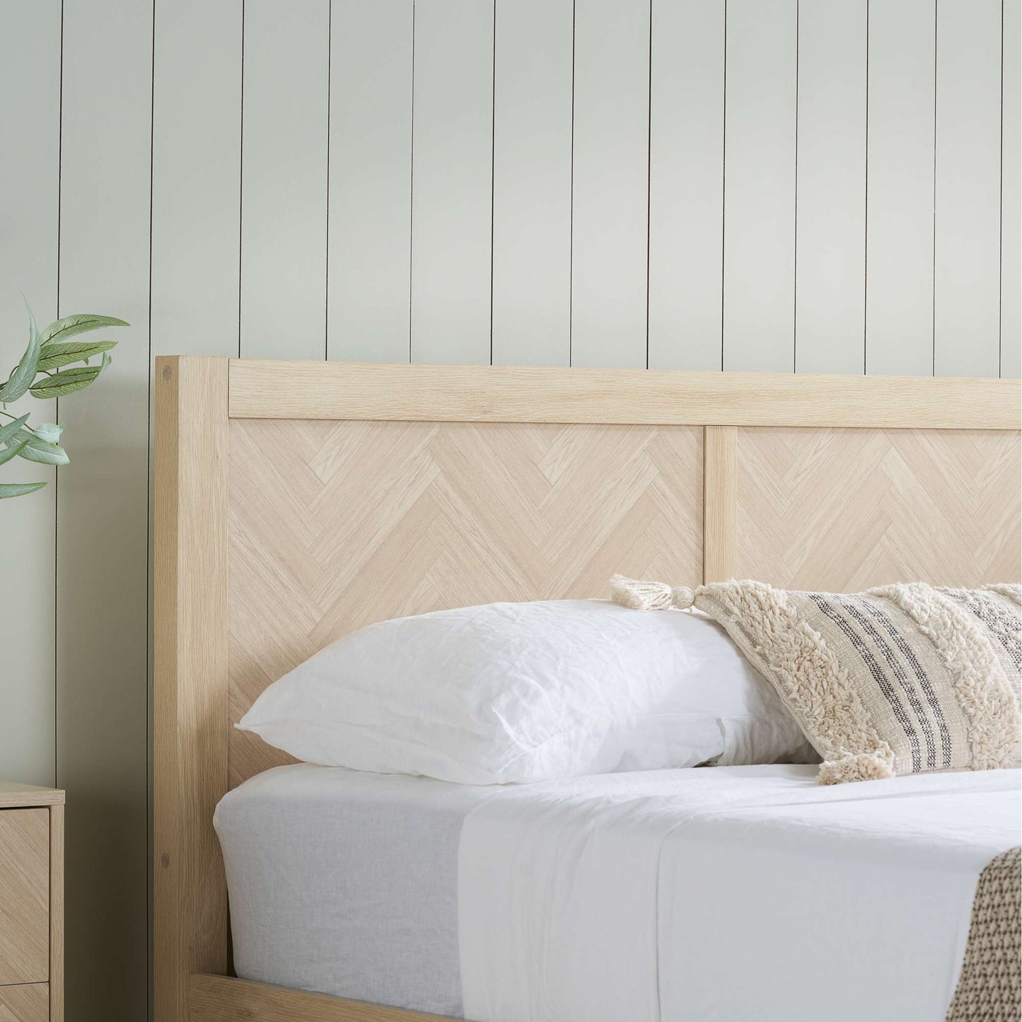 Herringford ottoman bed with cheveron patterns