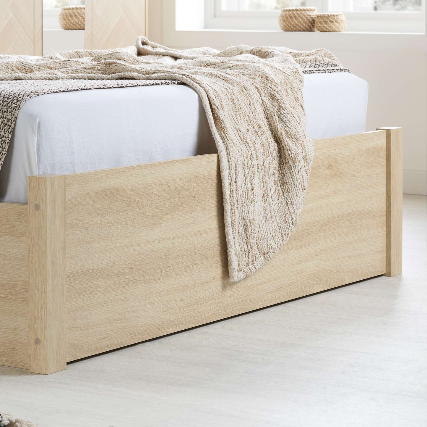 Herringford ottoman bed with cheveron patterns