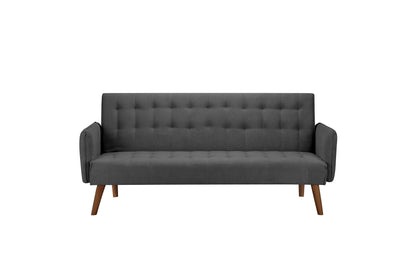 Hudson Sofa Bed – Charcoal Upholstery with Buttoned Detailing