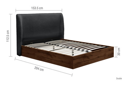 Halfden Ottoman Bed - Upholstered Ottoman Bed (Grey & White)