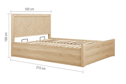Herringford ottoman bed with cheveron patterns