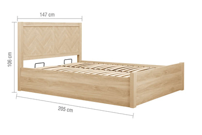 Herringford ottoman bed with cheveron patterns
