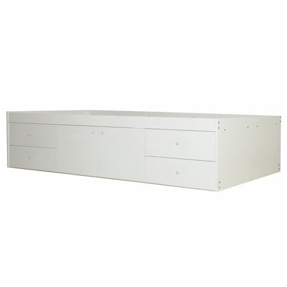 Multi-Drawer Single Bed – Kids Storage Bed with 4 Drawers and Cupboard (white)