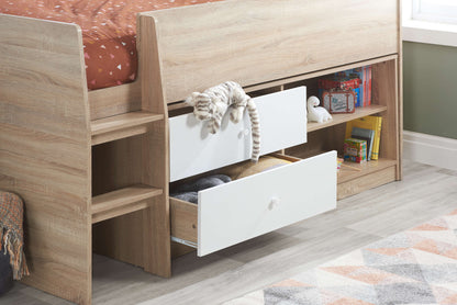 Leyton Cabin Kids Bed White & Oak Effect