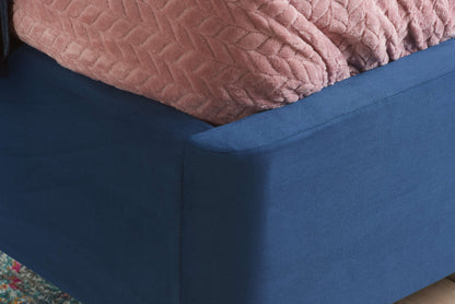 Lottie Elegant Ottoman Bed – Fan-Shaped Headboard with Gas Lift Storage (Pink or Blue)