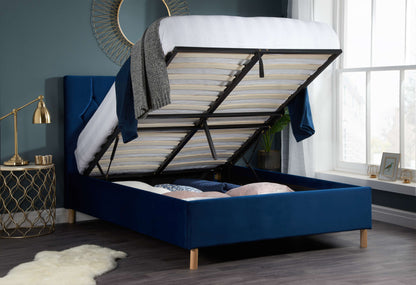 Loxley Ottoman Bed – Stylish Upholstered Frame with Storage (Blue, Green or Grey)