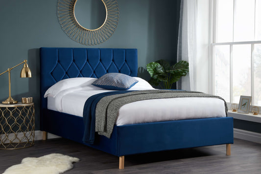 Loxley Ottoman Bed – Stylish Upholstered Frame with Storage (Blue, Green or Grey)