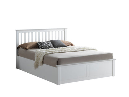 Malmo Ottoman Bed with Slatted Headboard and Foot-End Storage