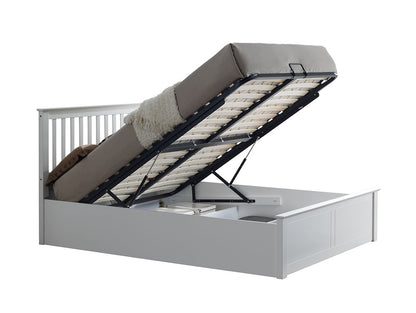 Malmo Ottoman Bed with Slatted Headboard and Foot-End Storage