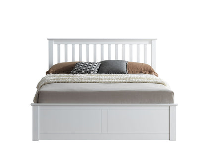 Malmo Ottoman Bed with Slatted Headboard and Foot-End Storage