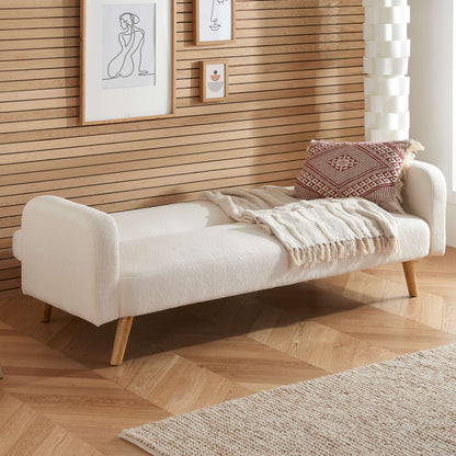 Micah Sofa Bed – Scandinavian Style with Teddy Bouclé Upholstery