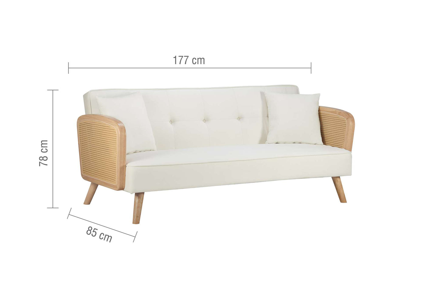 Mila Sofa Bed - Guest Bed with Fold-Flat Clic-Clac Mechanism