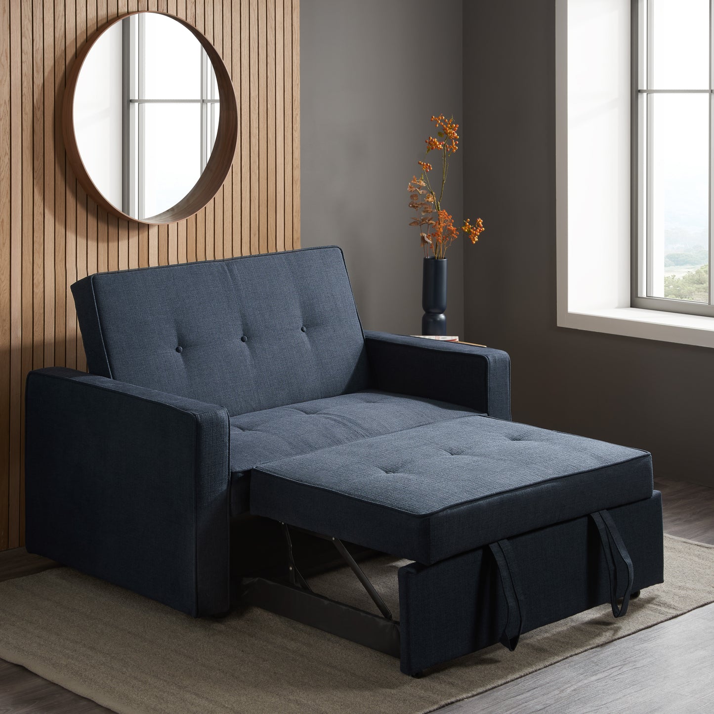 Otto Blue Sofa Bed – Modern Minimalist Style with Effortless Functionality
