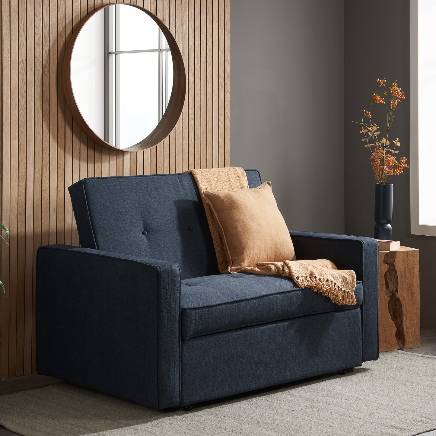 Otto Blue Sofa Bed – Modern Minimalist Style with Effortless Functionality