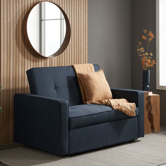 Otto Blue Sofa Bed – Modern Minimalist Style with Effortless Functionality