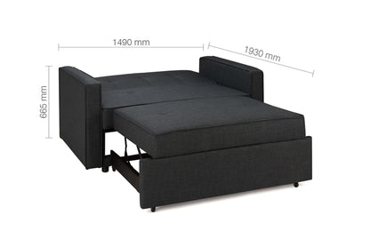 Otto Sofa Bed – Minimalist Grey Upholstery with Easy Fold-Out Design