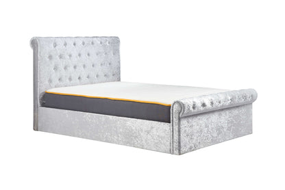 Sienna Side Ottoman Bed – Rolled Headboard with Flexible Side Storage