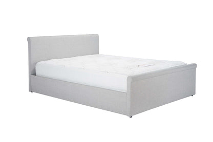 Stratus Ottoman Bed – Elegant Grey Upholstery with Side-Opening Storage
