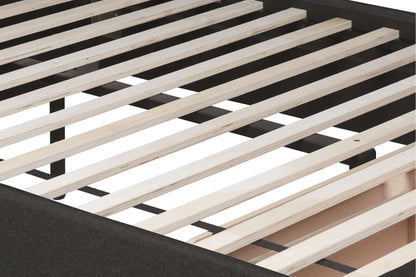 Valentino Upholstered Bed Frame with Buttoned Headboard and End Storage Drawers