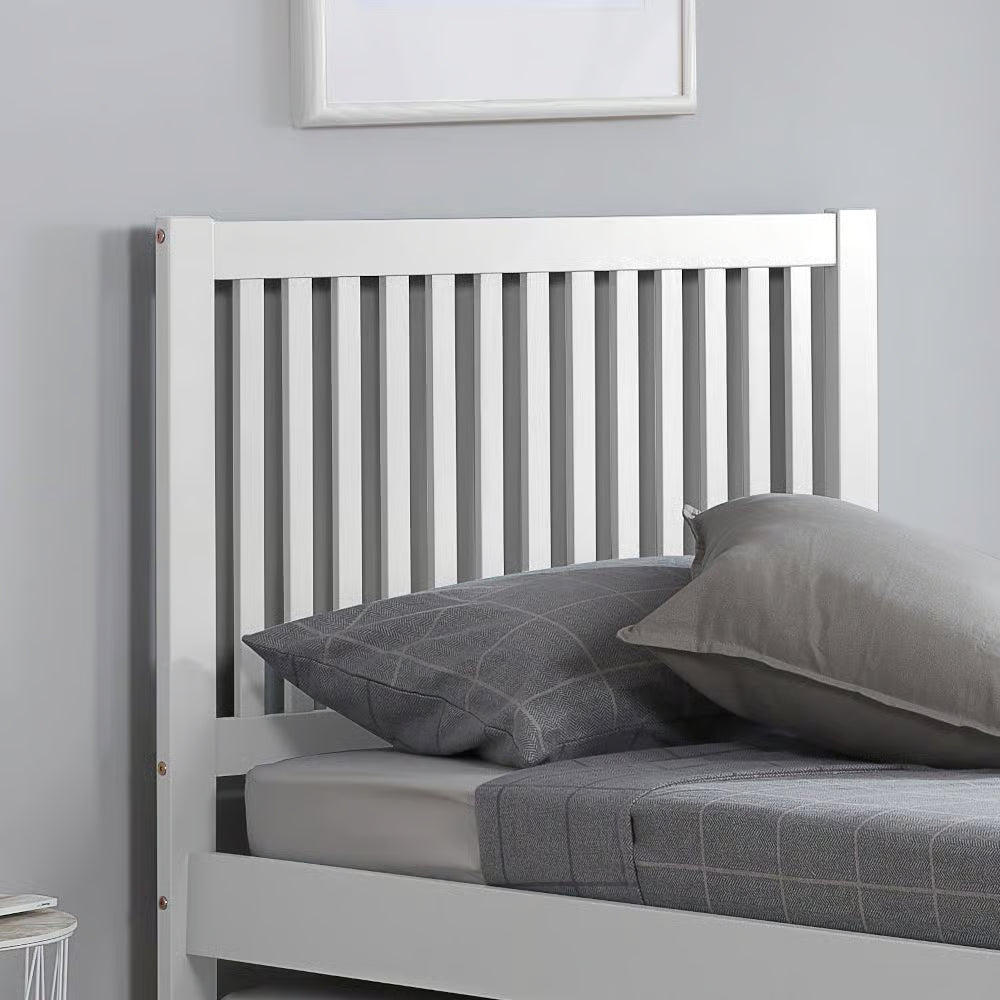 Buxton White Guest Bed with Trundle – Solid Wood Frame, Space-Saving Design
