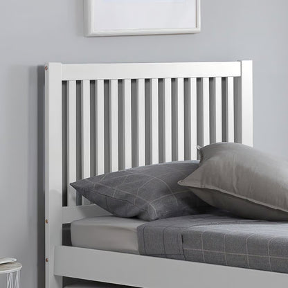 Buxton White Guest Bed with Trundle – Solid Wood Frame, Space-Saving Design