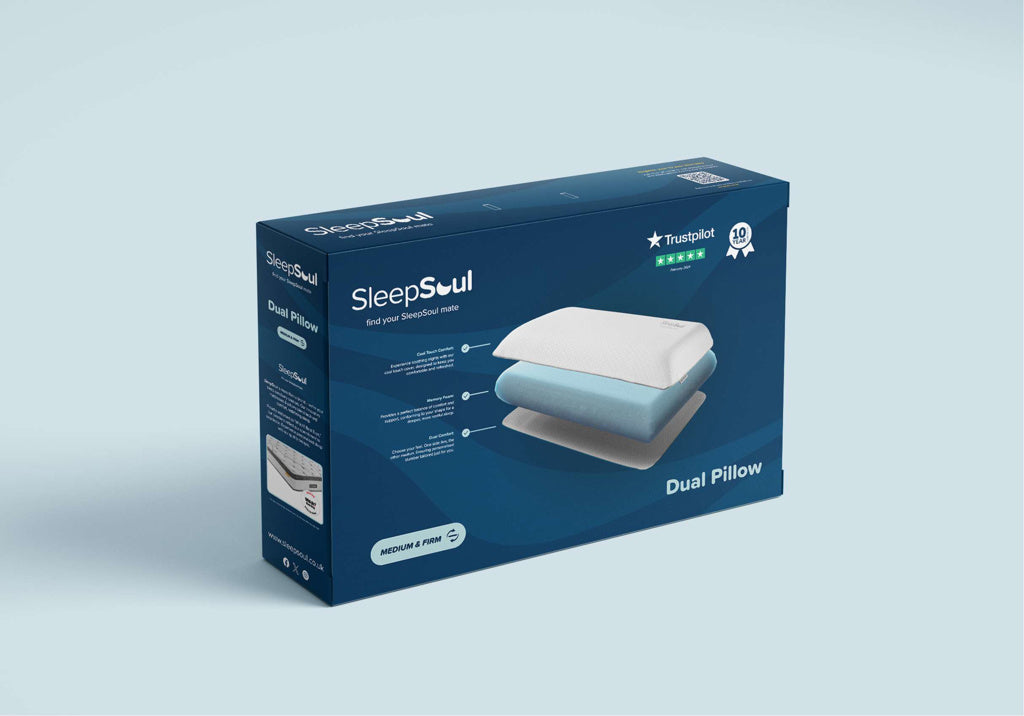 SleepSoul Dual Comfort Pillow – Vegan Memory Foam With Cover And 10-Year Warranty