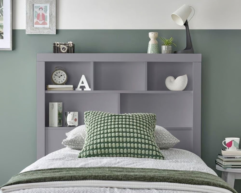 Oscar Single Ottoman Bed with Bookcase Headboard and Side-Opening Storage