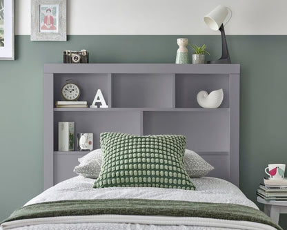 Oscar Single Ottoman Bed with Bookcase Headboard and Side-Opening Storage
