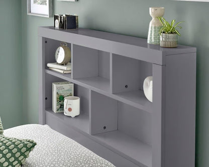 Oscar Single Ottoman Bed with Bookcase Headboard and Side-Opening Storage